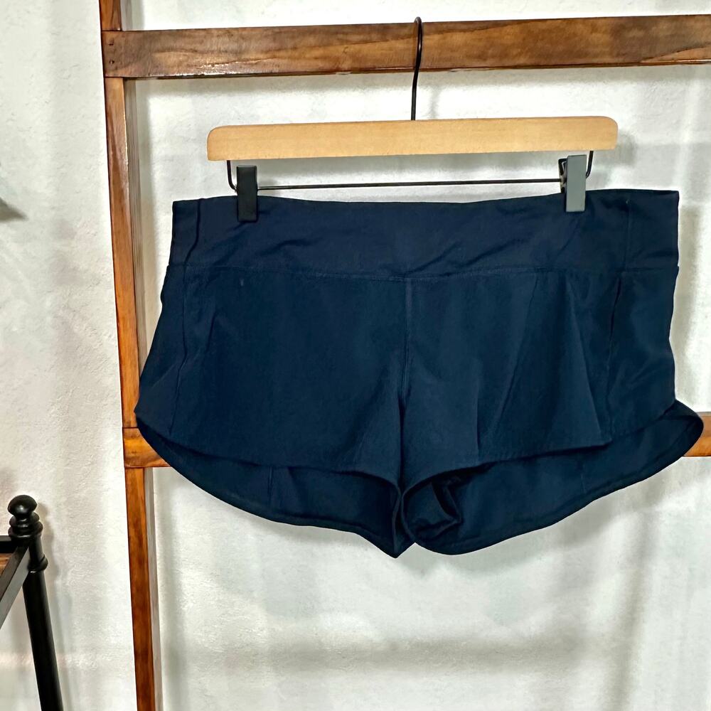Lululemon Navy Athletic Shorts Size 12 Women's Built-In Liner - Picture 3 of 10